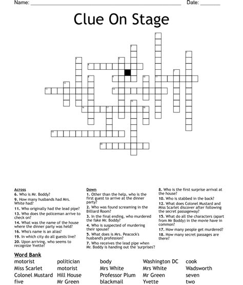 stage crossword clue